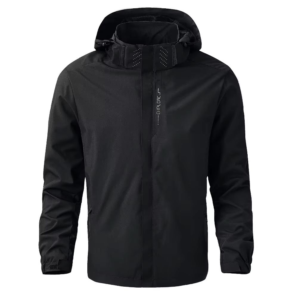 Mens Waterproof Rain Jacket Lightweight Hooded Raincoat in Plus Sizes for Hiking