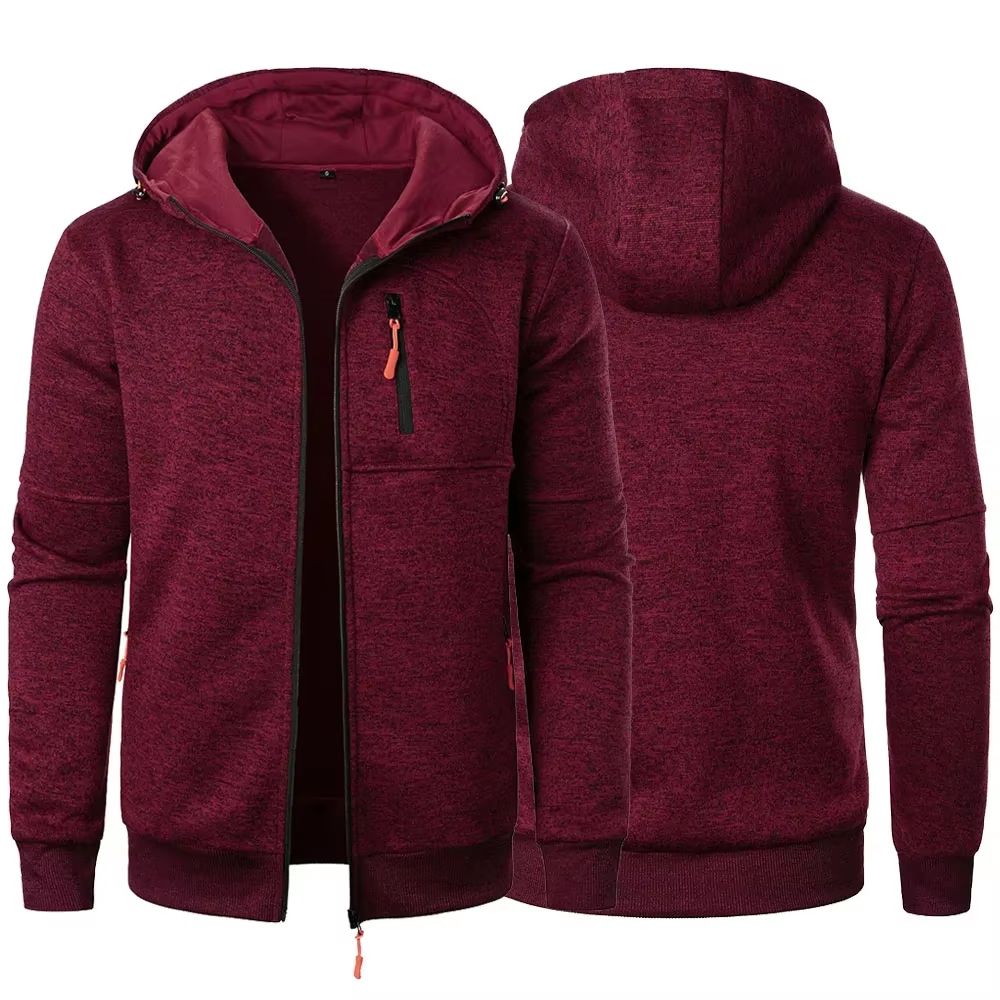 Mens Slim Fit Hoodie Jacket, Hooded Sweatshirt for Men Streetwear Sportswear