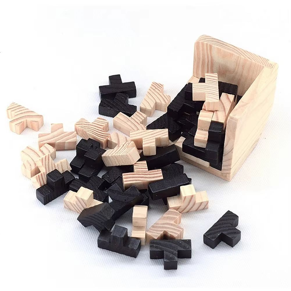 3D Luban lock puzzle Wooden Cube Interlocking IQ Challenge Toy