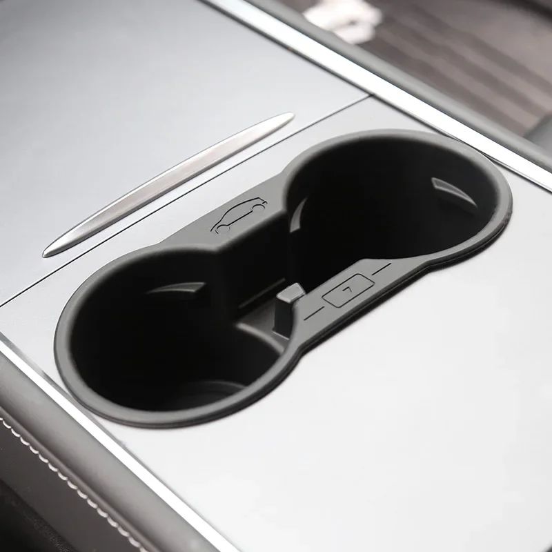 Non-Slip Center Console Cup Holder Insert for Tesla Model 3 & Model Y – Silicone Interior Organizer