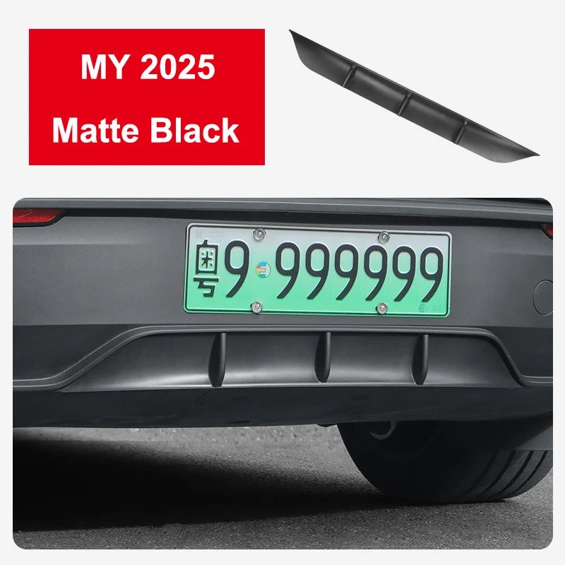 Tesla Rear Bumper Spoiler Lip for Model Y Juniper 2025 – ABS Rear Diffuser Protector with Carbon Fiber Style
