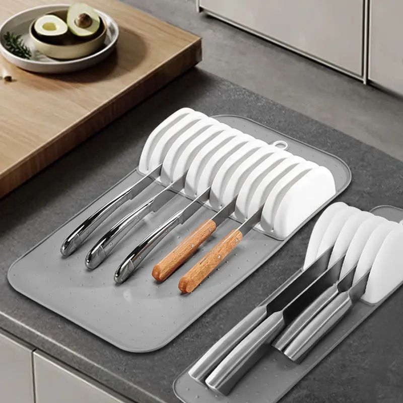 Large Knife Drawer Organizer Mat – Non-Slip Kitchen Knife Ho | Inspire ...