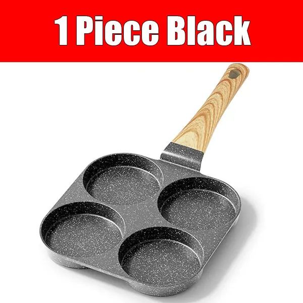 4-Cup Egg Pan Omelette Skillet - Nonstick Granite Pan for Gas & Induction Cooking