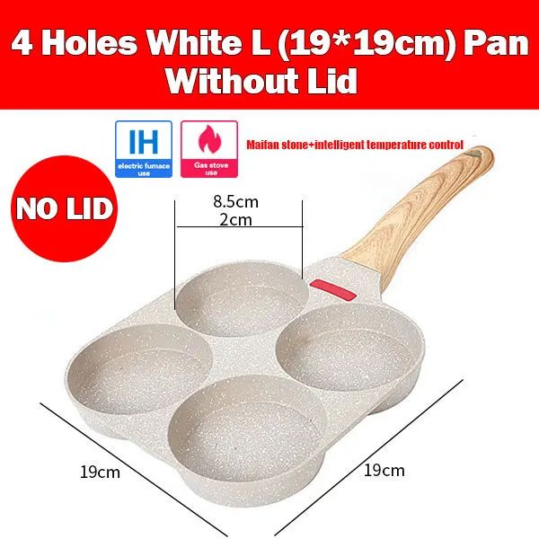 4-Cup Nonstick Omelet Egg Frying Pan with Lid - Thickened Breakfast Pancake Skillet