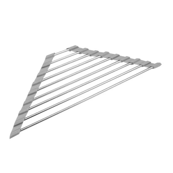 Triangle Roll-Up Dish Drying Rack for Sink Corner – Foldable Stainless Steel Kitchen Drainer Triangle Roll-Up Dish Drying Rack for Sink Corner – Foldable Stainless Steel Kitchen Drainer