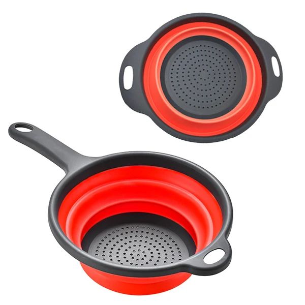 Foldable Silicone Colander Set – Collapsible Fruit & Vegetable Strainers with Handles (2-Pack) Foldable Silicone Colander Set – Collapsible Fruit & Vegetable Strainers with Handles (2-Pack)