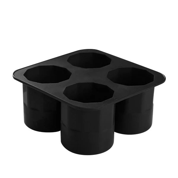 Silicone Shot Glass Ice Mold Tray – Reusable Whiskey Ice Cube Maker (4 Cavities)