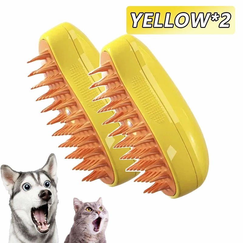 3-in-1 Steam Pet Grooming Brush with Massage & Shedding Control for Cats and Dogs