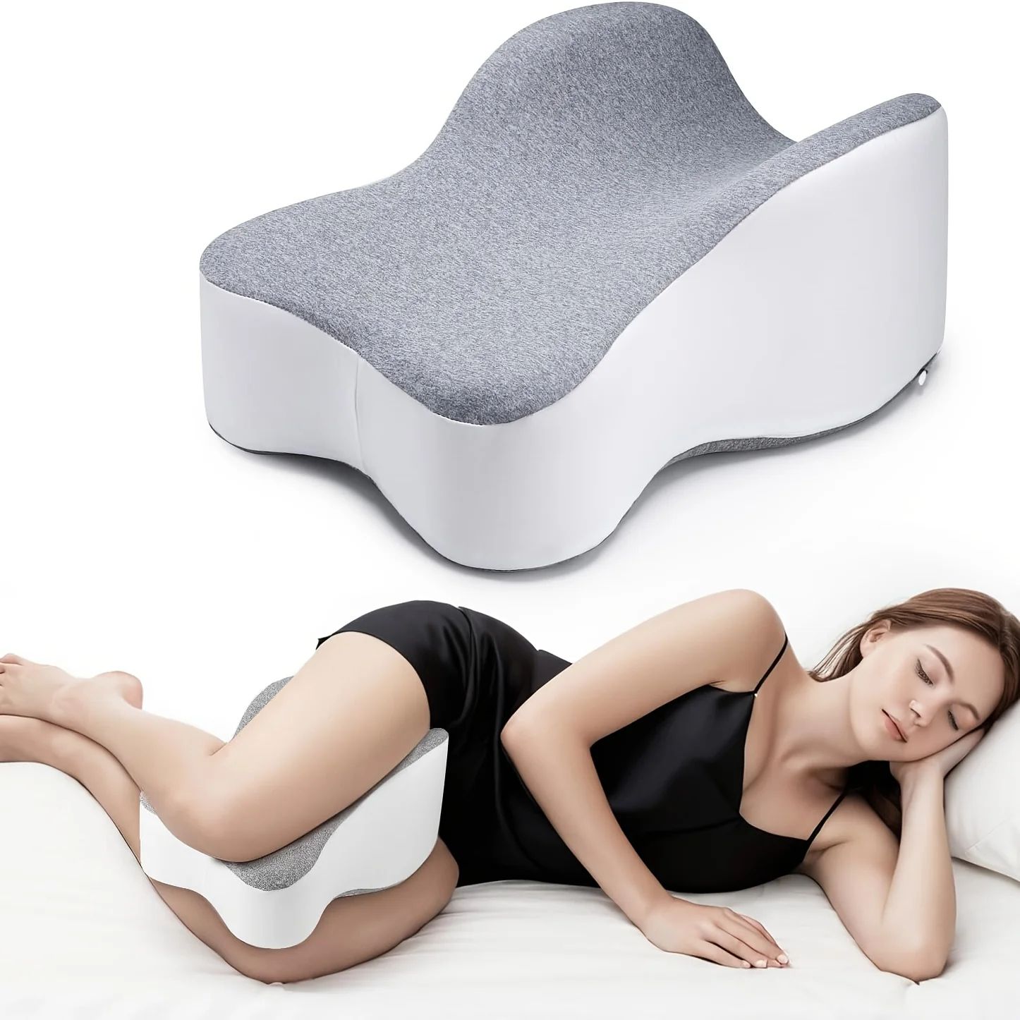 AlignRest Memory Foam Knee Pillow - Memory Foam Knee Pillow for Side Sleepers