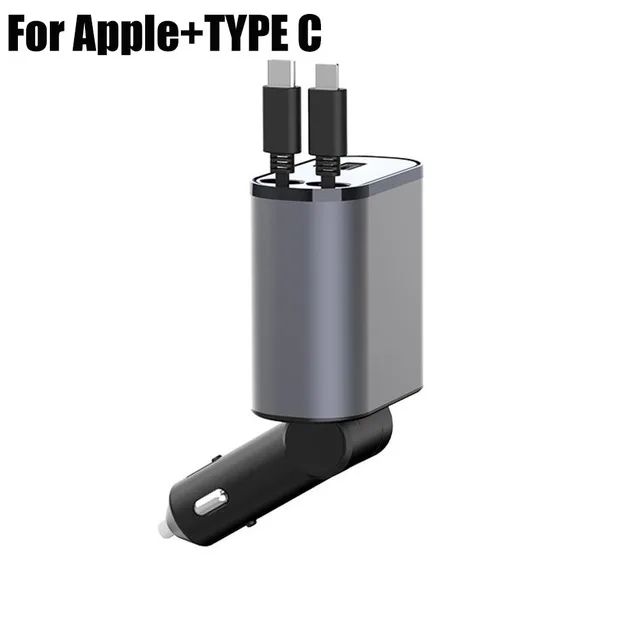 PowerRoll 100W Car Charger - 4-in-1 Retractable Car Charger with USB-C Fast Charging