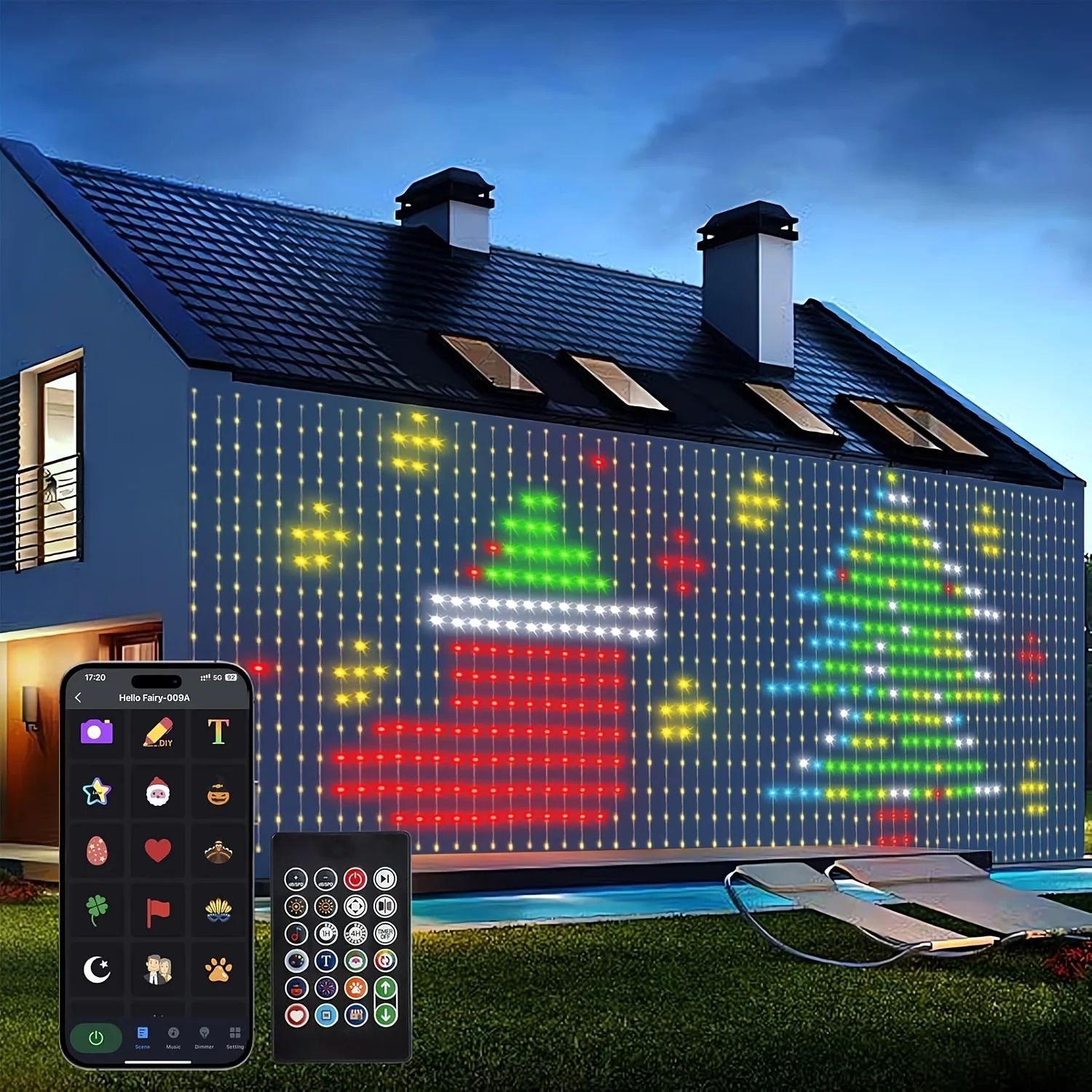 Smart 400 LED USB Curtain Lights with App Control & Music Sync – Colorful DIY LED Fairy Light Curtain for Room, Party, W