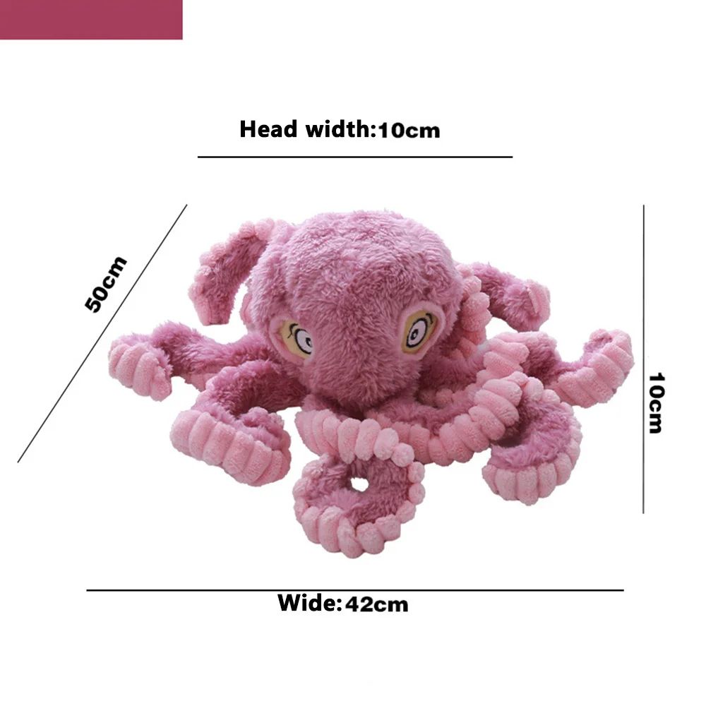 OctoTough Squeak Buddy - Indestructible Dog Toy Plush Octopus with Squeaker