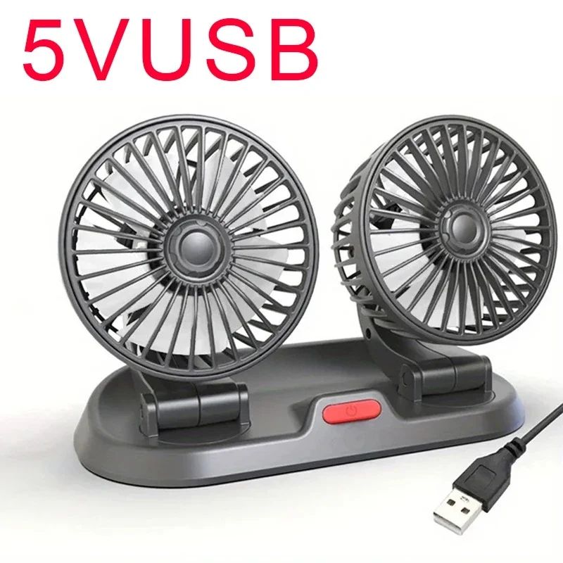 TriBreeze Car Fan - 360° Adjustable Automotive Cooling Fan with Triple Heads
