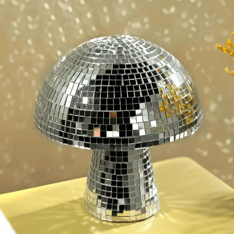 Mushroom Disco Ball Ornament - Mirror Reflective Decor for Bars & Home
