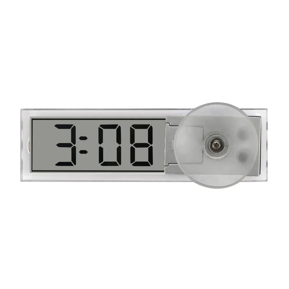 LCD Digital Car Thermometer with Clock Indoor Outdoor Temperature Display