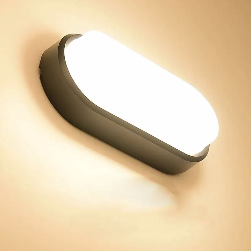 AquaGlow Modern LED Moistureproof Wall Lamp – Oval Bathroom & Outdoor Surface Light (16W/20W)