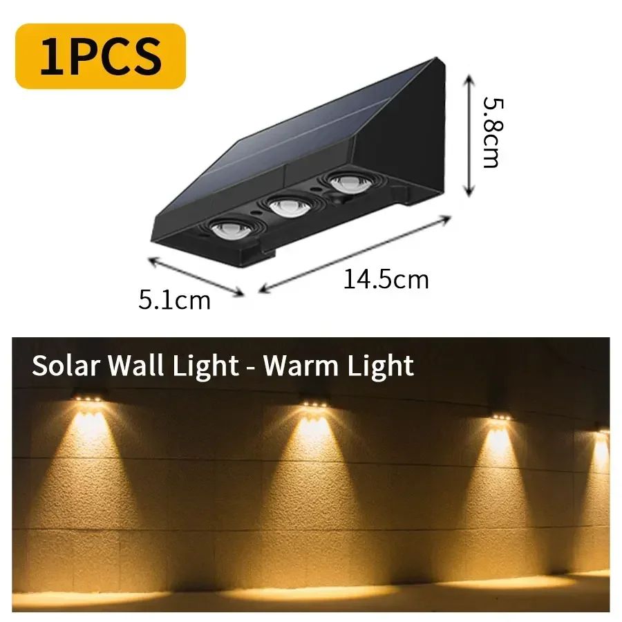 SunGlow IP54 Solar Wall Light – Automatic Outdoor LED Garden & Balcony Lamp
