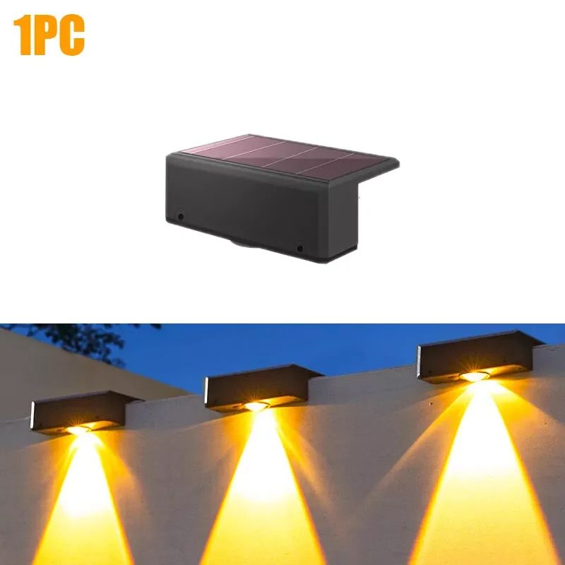SunGlow Solar LED Outdoor Wall Light - Waterproof Garden & Fence Accent Lamp
