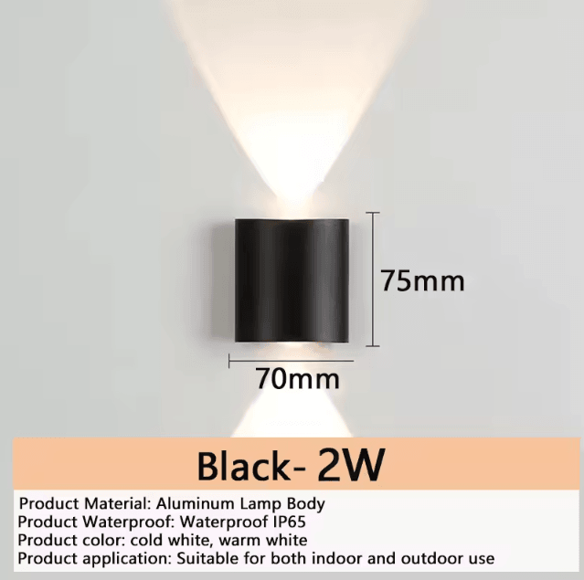 Modern Aluminum LED Waterproof Wall Lamp – IP65 Indoor & Outdoor Wall Light