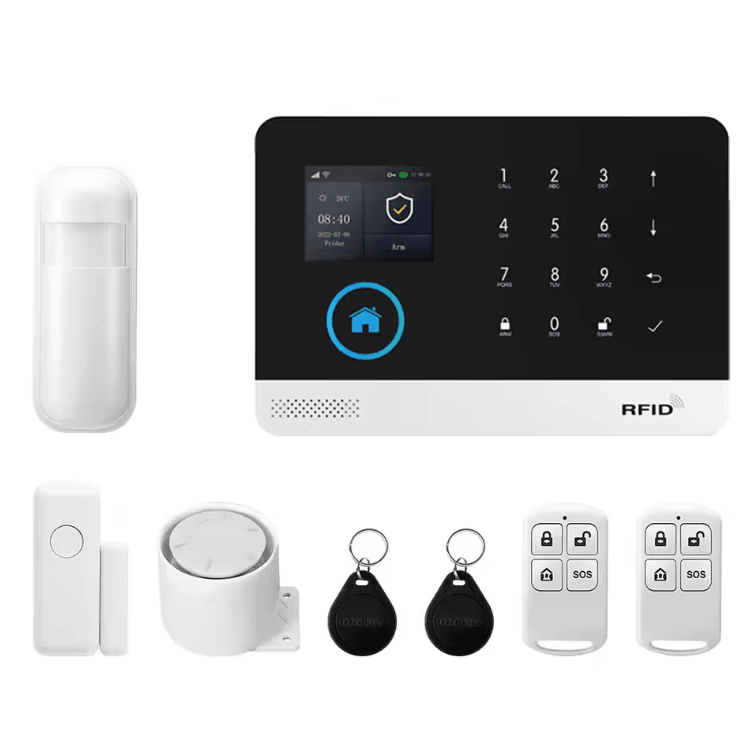 PGST WiFi GSM Tuya Smart Home Alarm System - Wireless Security Kit with Door & Motion Sensors