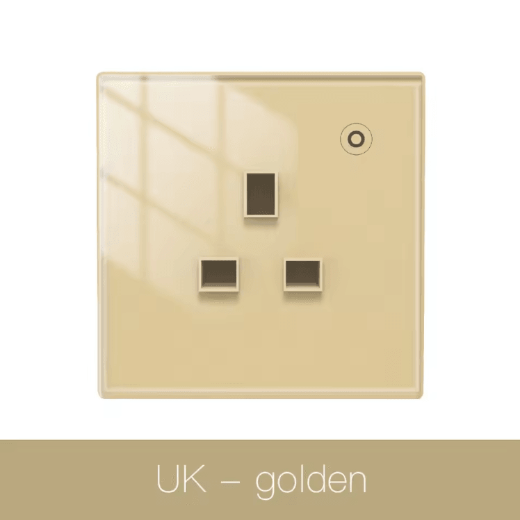 MOES ZigBee Smart Wall Socket with Power Monitoring - Glass Panel Outlet with Timer & Alexa/Google Home Control
