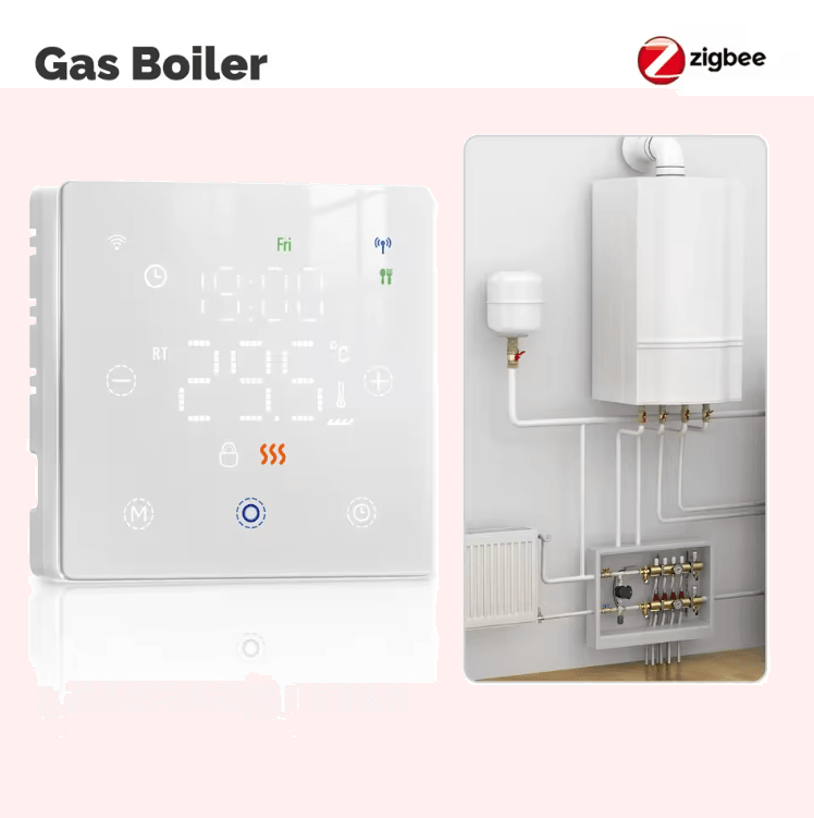 MOES Tuya WiFi / ZigBee Smart Thermostat - Battery-Powered Gas Boiler Temperature Controller with Alexa & Google Home