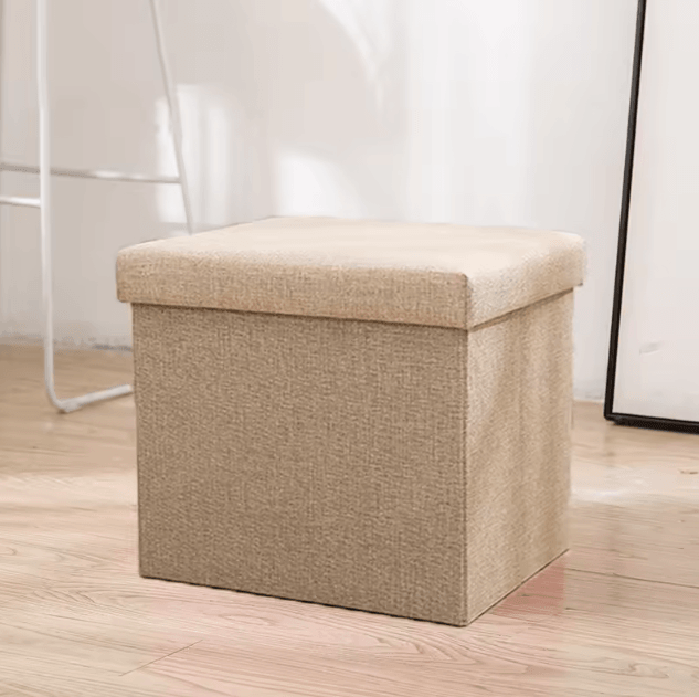 FlexiSeat Foldable Storage Ottoman Stool Box Fabric Multipurpose Organizer