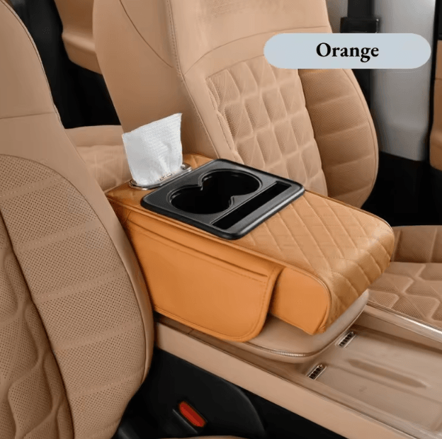 Car Center Console Armrest Cushion with Cup Holder Universal Anti Slip Comfort Pad