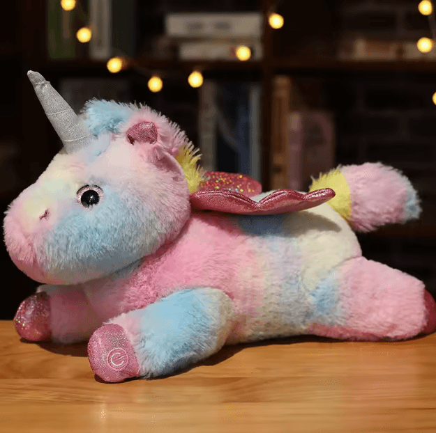 Glowing Unicorn Plush Pillow – LED Light-Up Soft Toy & Kids Decorative Cushion