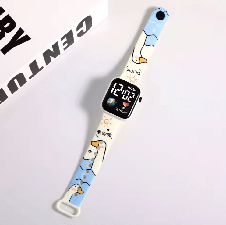 Cartoon Kids Digital Watch – Stitch & Hello Kitty Silicone Wristwatch for Girls