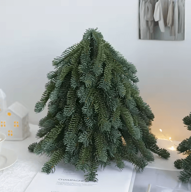 Simulated Noble Pine Christmas Tree - Realistic Tabletop Festive Decor