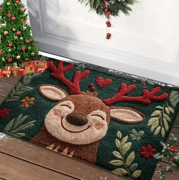 Christmas Door Mat Red Santa Claus Outdoor and indoor Gingerbread Man Carpet New Year 2026 Merry Christmas Home Decor F