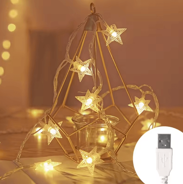 LED Star Fairy String Lights – Outdoor Decorative Garland Lights