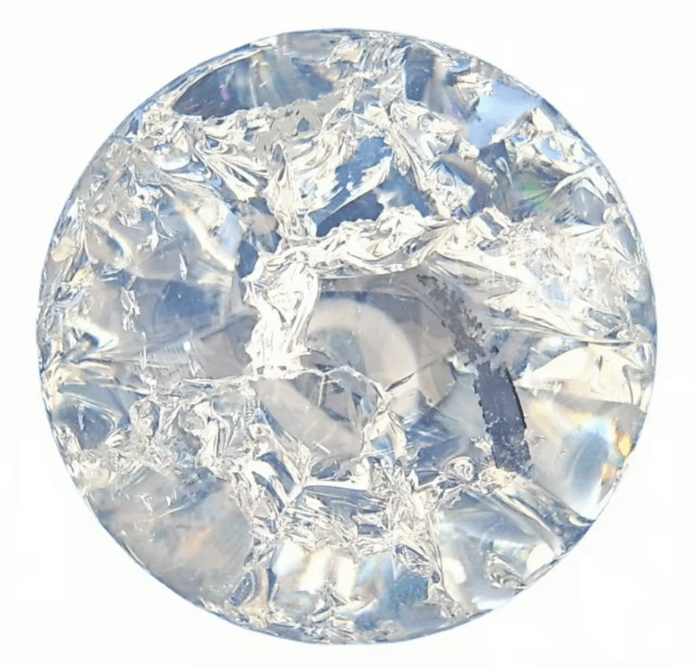Ice Crack Crystal Ball Glass Sphere - Feng Shui Magic Orb for Home, Aquarium & Desk Decor