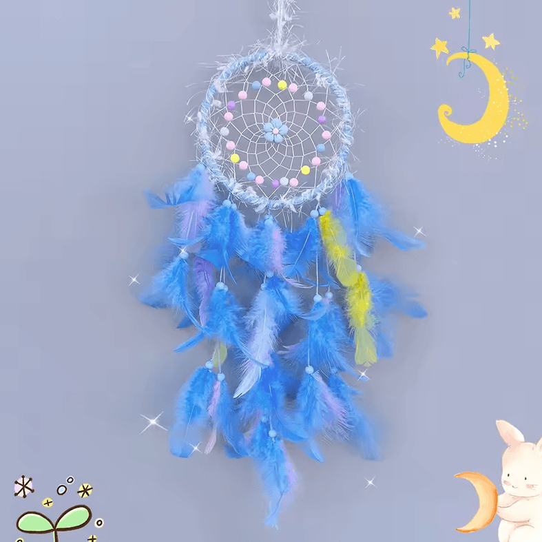 Boho Dream Catcher Wind Chime - Handmade Feather Hanging Decor for Home & Car