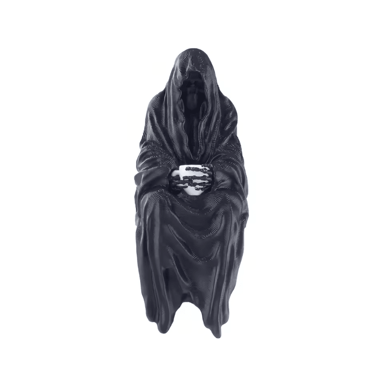 Gothic Hooded Cloaked Statue - 3D Printed Dark Fantasy Desk & Shelf Decor