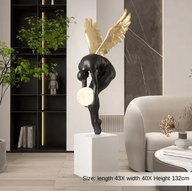 Nordic Luminous Wing Resin Sculpture - Elegant wing sculpture decor for Modern Living Room & Ambient Styling