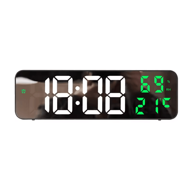 Large LED Digital Wall Clock – USB Powered Display with Temperature & Humidity Monitor