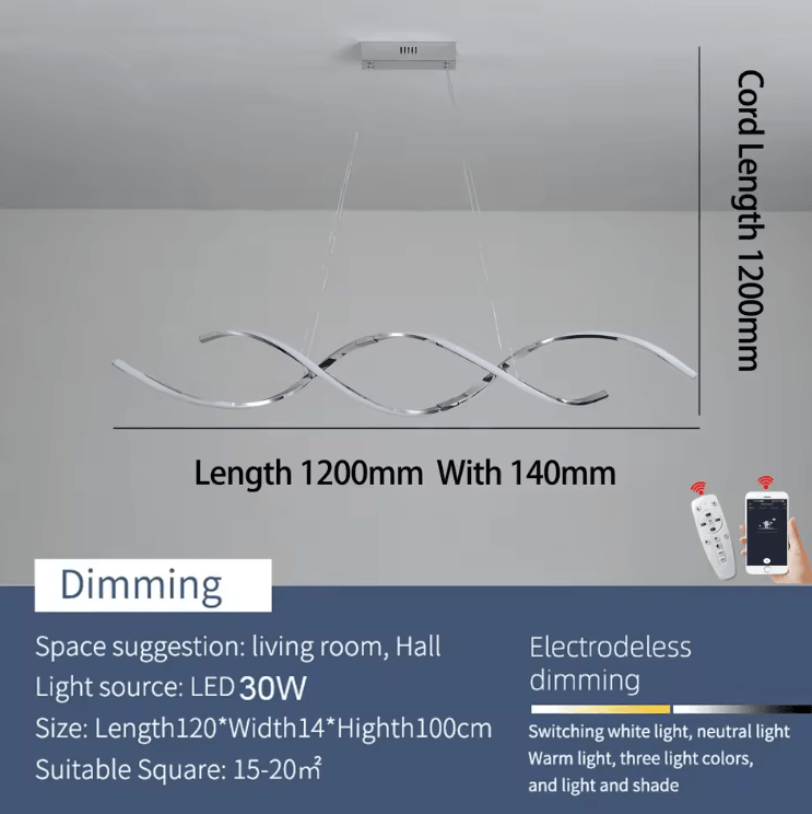 Modern Linear LED Chandelier – Sleek Pendant Light for Dining Room & Kitchen