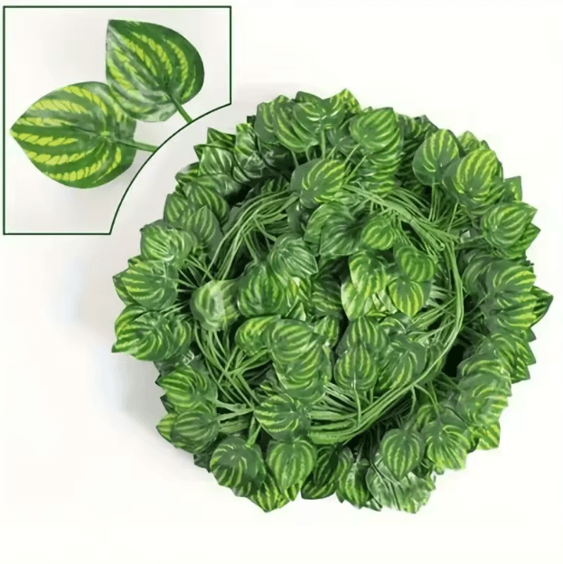 Lush Artificial Ivy Vine Garland (2M, 100 Leaves) - Realistic Hanging Greenery Decor