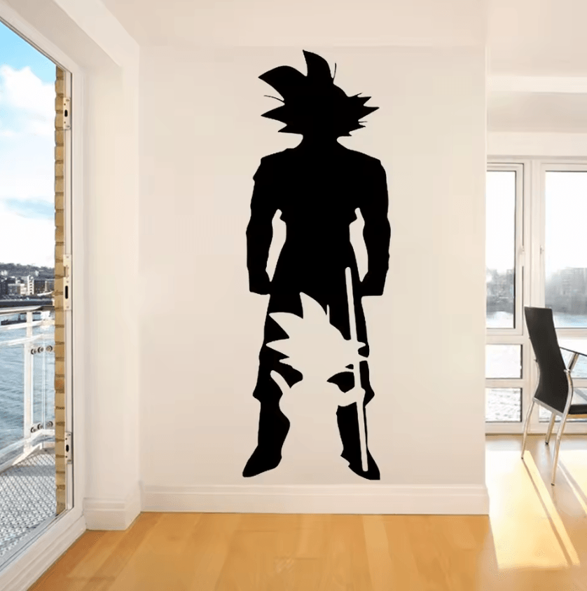 Anime Silhouette Wall Sticker - Manga Vinyl Decal for Boys Bedroom & Gaming Room Decor