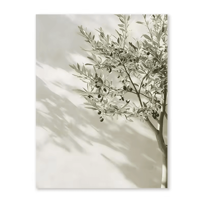 Mediterranean Olive Tree Canvas Wall Art - Rustic Countryside Landscape Poster