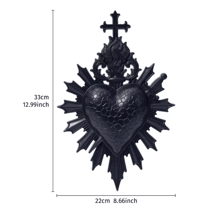 Flame Heart Arrow Wall Pendant – Minimalist Resin Love Symbol Decor