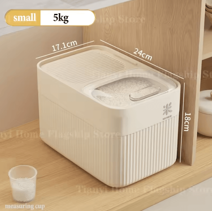 Airtight Rice Storage Container - Moisture-Proof Grain Storage Box with Sealed Lid (5/10/15KG)