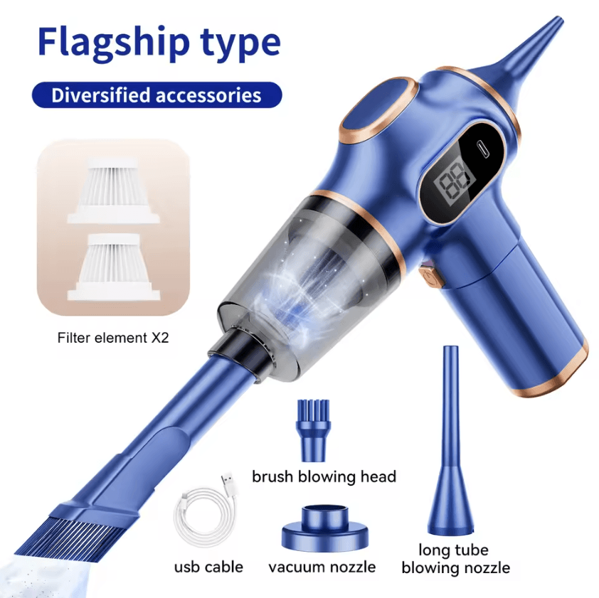 CENRR Mini ABS Wireless Car Vacuum Cleaner Cordless Car Vacuum Cleaner Portable Handheld Vacuum Cleaner Strong Suction B