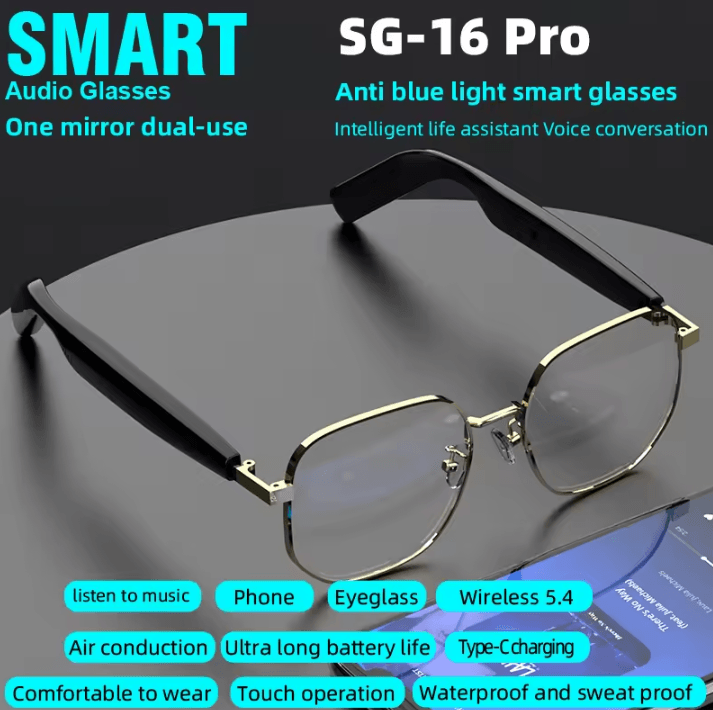 SG16 Pro 2-in-1 Bluetooth Smart Glasses with Audio & Anti-Bl | Inspire ...
