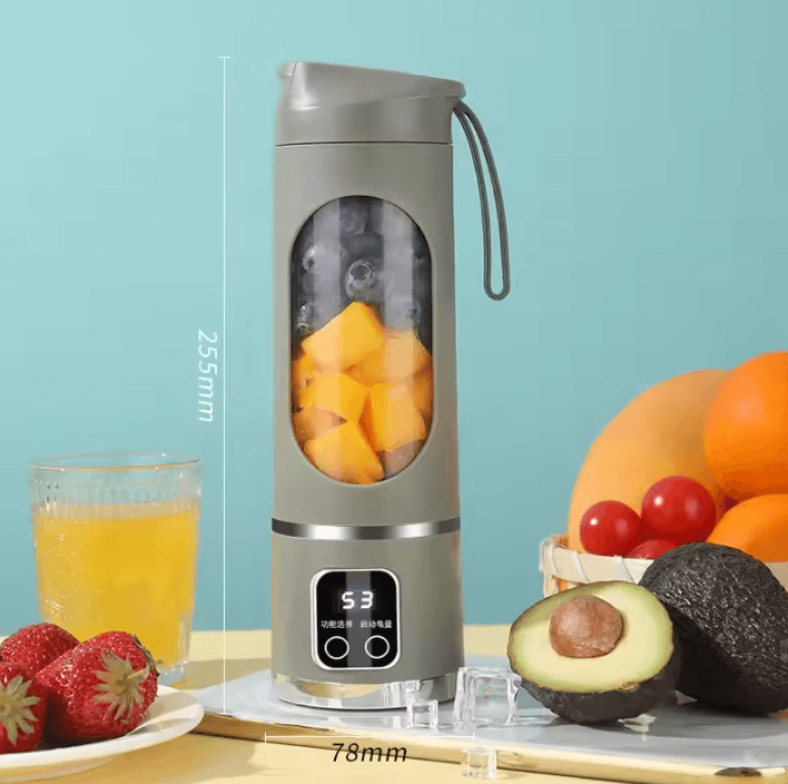 12-Blade Portable Fruit Juicer Blender 450ml USB Rechargeable Smoothie Maker