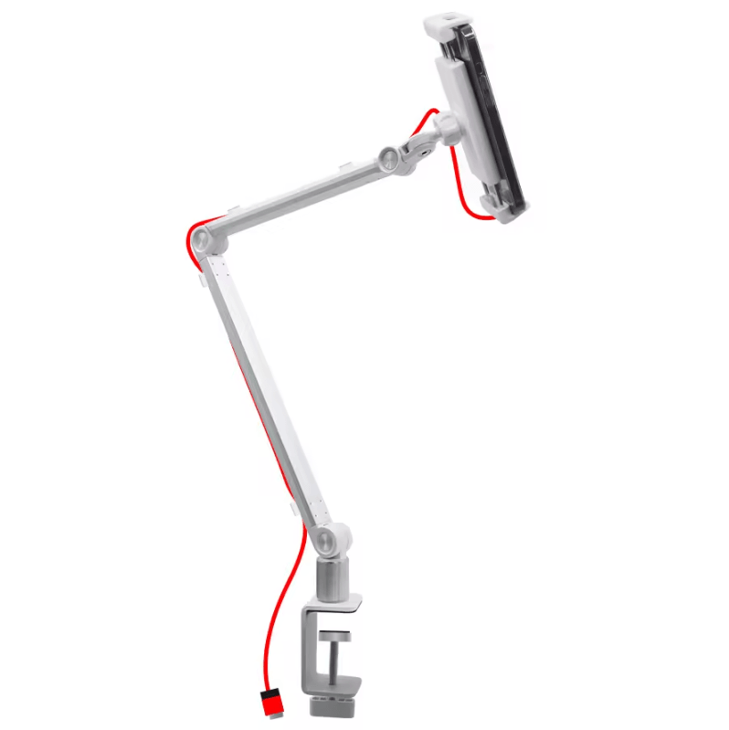 FlexiView Pro Aluminum Tablet & Monitor Arm Stand – 360° Rotating Long Arm Desk Mount (Up to 16)