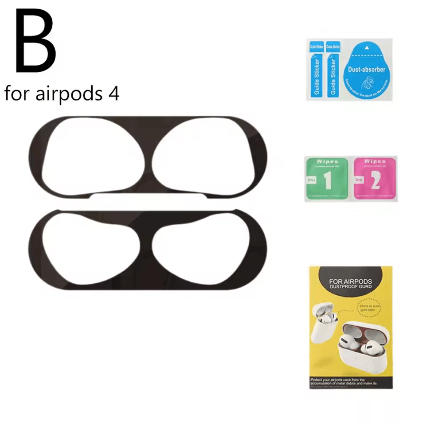 Precision Metal Dust-Proof Stickers for AirPods 4 – Anti-Dust Charging Port Protection Kit