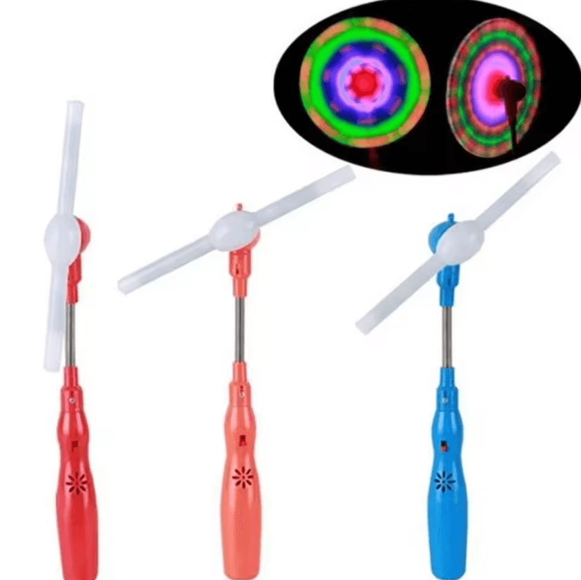 LED Music Windmill Spinner Toy – Colorful Light-Up Rotating Handheld Wand